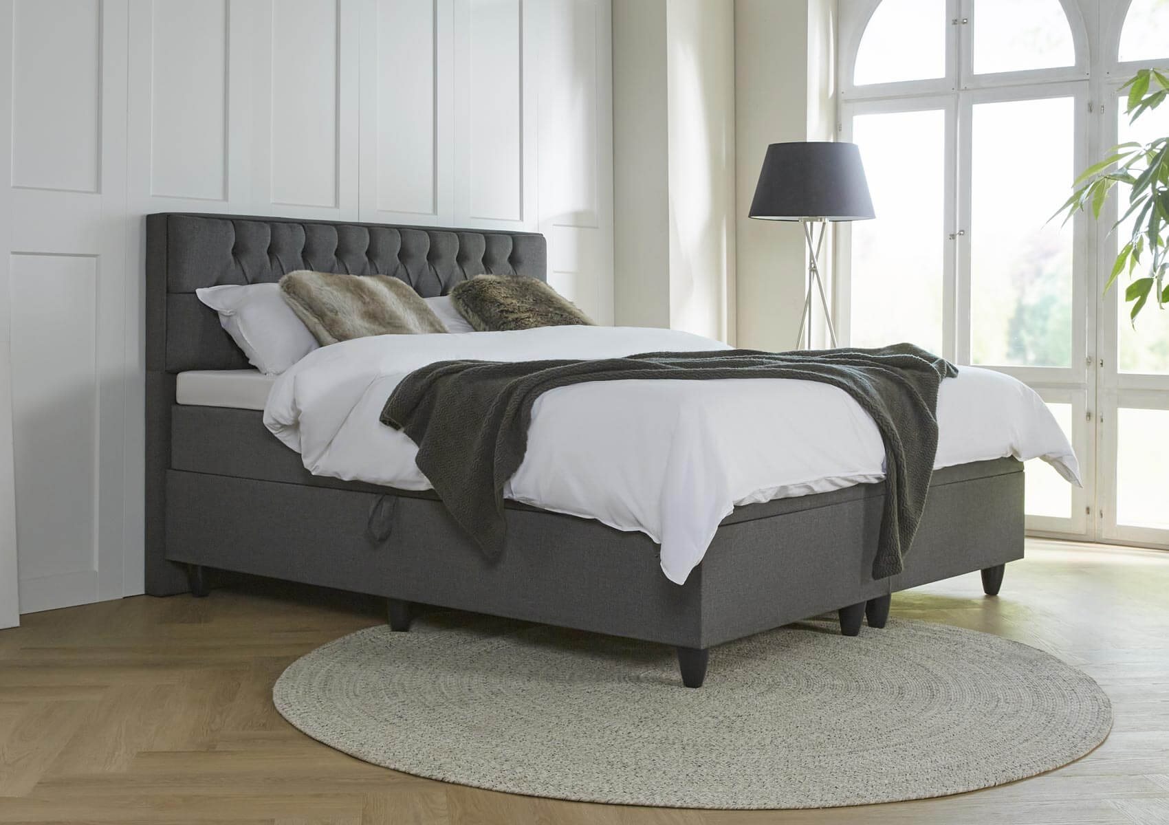 opbergboxspring torino 2-persoons antraciet 12