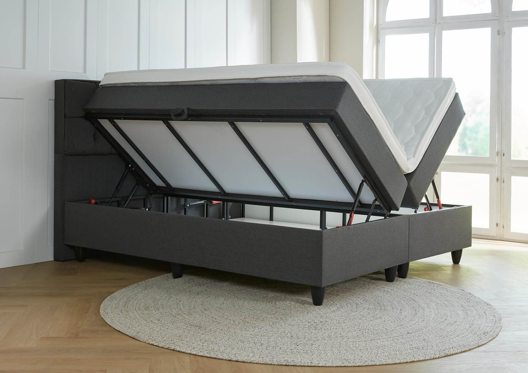 opbergboxspring torino 2-persoons antraciet 2
