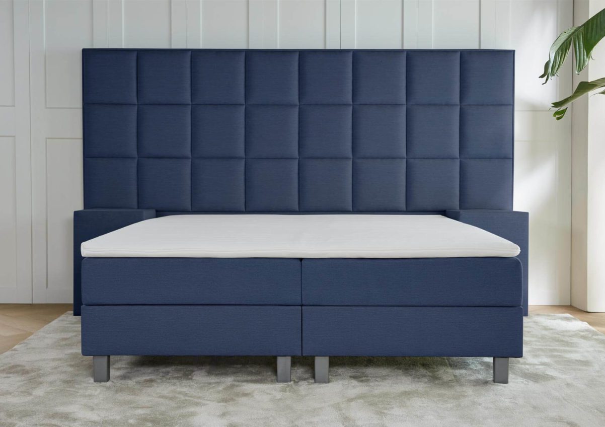 boxspring napoli hoofdbord xxl blauw 2-persoons 1